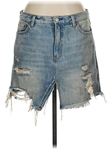 We the Free Denim Skirt (view 1)