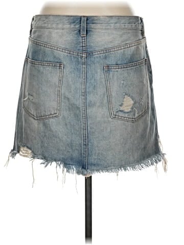 We the Free Denim Skirt (view 2)