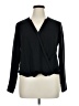 Remade 100% Polyester Black Long Sleeve Blouse Size L - photo 1