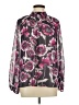 Worthington 100% Polyester Floral Gray Long Sleeve Blouse Size L - photo 1
