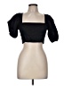 Reformation 100% Linen Black Short Sleeve Top Size 8 - photo 1