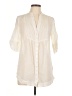 Bebe Ivory 3/4 Sleeve Button-Down Shirt Size L - photo 1