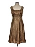 Evan Picone Metallic Solid Brown Cocktail Dress Size 12 (petite) - photo 1
