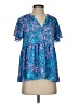 Lilly Pulitzer 100% Polyester Blue Short Sleeve Blouse Size XXS - photo 1