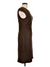 Level 99 Solid Brown Casual Dress Size L - photo 4