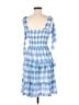 Sundress 100% Polyester Checkered-gingham Blue Casual Dress Size M - photo 2