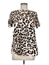 H&M Animal Print Ivory Short Sleeve Blouse Size 8 - photo 1