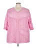 Roaman's Pink 3/4 Sleeve Top Size 26 (2X) - photo 1