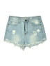 Machine Nouvelle Mode 100% Cotton Blue Denim Shorts Size L - photo 1