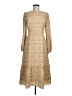 Lush 100% Polyester Paisley Tan Gold Casual Dress Size M - photo 1
