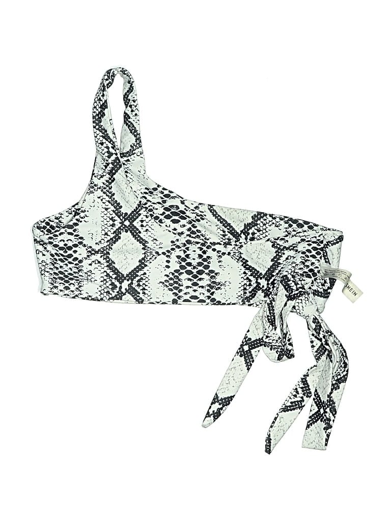 Pre-owned Shein Swimsuit Top White Animal Print Pattern Swimwear
