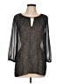 Rose + Olive 100% Polyester Black 3/4 Sleeve Blouse Size L - photo 1