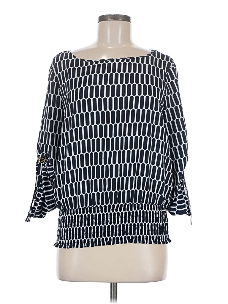 Pre-owned Michael Michael Kors 3/4 Sleeve Blouse In Blue