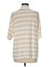 Prettygarden 100% Viscose Stripes Tan Short Sleeve Blouse Size M - photo 2