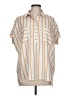Hailey & Co. 100% Polyester Stripes Ivory Short Sleeve Blouse Size L - photo 1