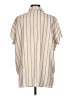 Hailey & Co. 100% Polyester Stripes Ivory Short Sleeve Blouse Size L - photo 2