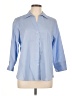 Foxcroft Blue 3/4 Sleeve Button-Down Shirt Size L - photo 1