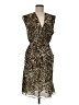 L'Agence 100% Polyester Animal Print Brown Cocktail Dress Size 6 - photo 1