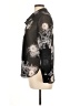 iris 100% Silk Black Long Sleeve Silk Top Size 10 - photo 5