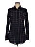 Eden & Olivia Plaid Black Long Sleeve Button-Down Shirt Size M - photo 1