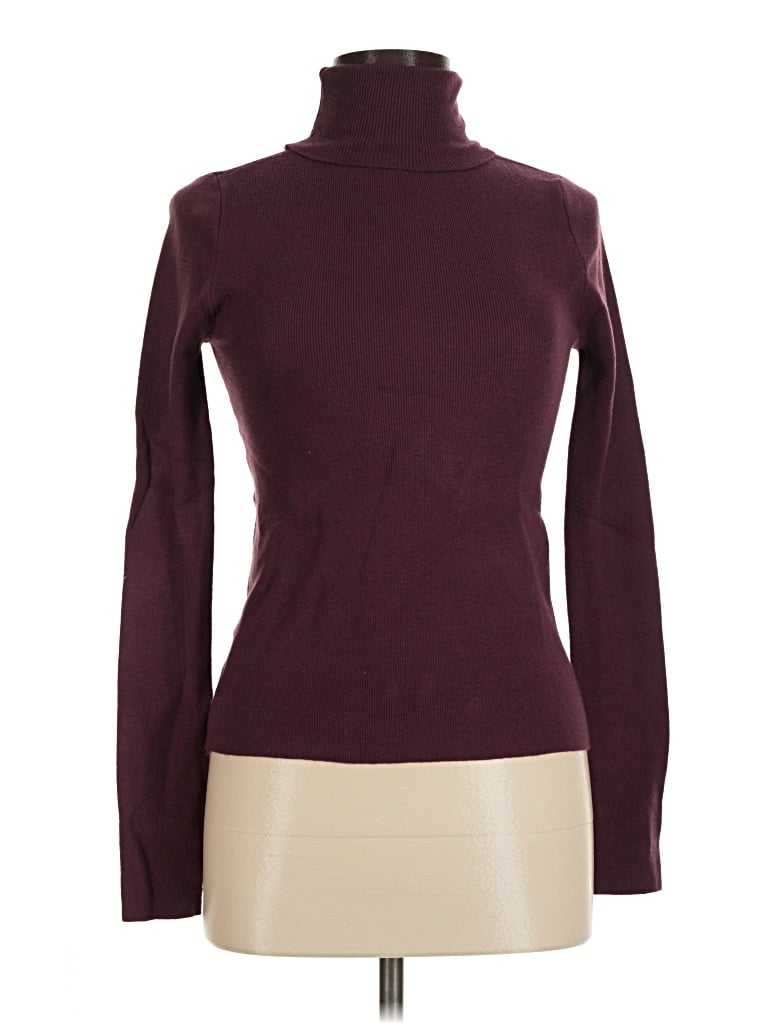 Pre-owned Shein Turtleneck Sweater In Burgundy
