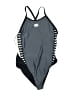 Arena Chevron-herringbone Gray One Piece Swimsuit Size 12 - photo 1
