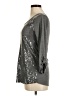 Bozzolo Metallic Silver 3/4 Sleeve Top Size M - photo 5