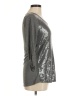 Bozzolo Metallic Silver 3/4 Sleeve Top Size M - photo 4