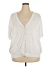Woman Within Solid White Short Sleeve Top Size 30 (3X) - photo 1