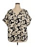 MELLODAY Black Short Sleeve Blouse Size 3X - photo 1