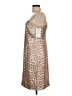 MIKAEL AGHAL 100% Polyester Metallic Tan Gold Cocktail Dress Size 10 - photo 5