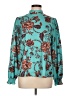 Shein Floral Teal Long Sleeve Blouse Size L - photo 1