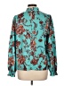 Shein Floral Teal Long Sleeve Blouse Size L - photo 2