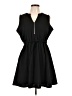 Maurices Solid Black Casual Dress Size L - photo 1