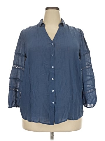 Como Blu 3/4 Sleeve Button-Down Shirt (view 1)