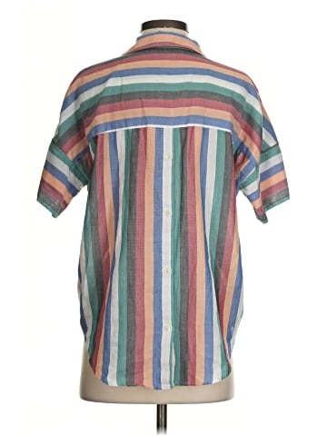 Madewell Courier Button-Back Shirt in Festival Stripe (view 2)