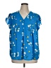 Carolina Belle 100% Polyester Blue Short Sleeve Blouse Size 1X - photo 1