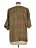 Worthington Animal Print Brown Short Sleeve Blouse Size L - photo 2