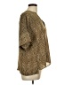 Worthington Animal Print Brown Short Sleeve Blouse Size L - photo 4