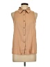 Shein Tan Sleeveless Button-Down Shirt Size L - photo 1