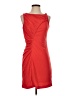 Halston Heritage 100% Polyester Solid Red Cocktail Dress Size 4 - photo 1