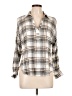Blu Pepper 100% Rayon Plaid Tan 3/4 Sleeve Blouse Size L - photo 1