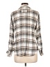 Blu Pepper 100% Rayon Plaid Tan 3/4 Sleeve Blouse Size L - photo 2