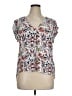 DR2 100% Rayon White Short Sleeve Blouse Size XL - photo 1