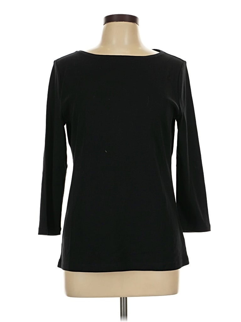Pre-owned Talbots Outlet 3/4 Sleeve T-shirt In Black