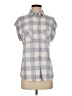 Rails 100% Rayon Checkered-gingham Gray Short Sleeve Button-Down Shirt Size XS - photo 1