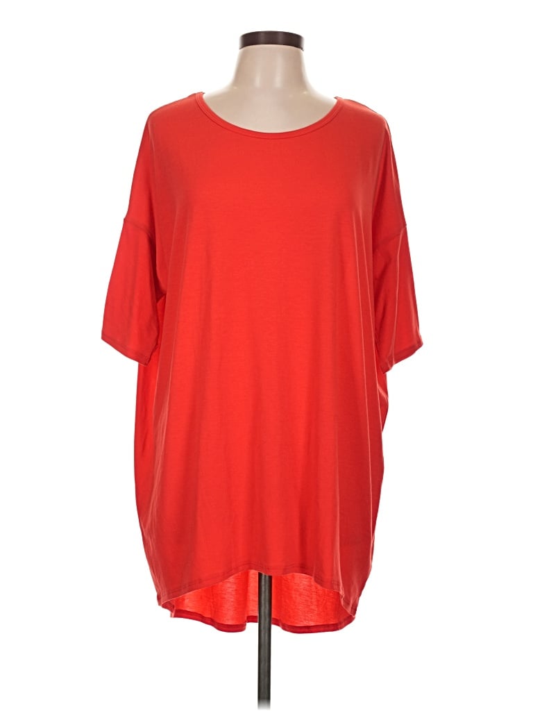 Pre-owned Lularoe Short Sleeve Top Red Scoop Neck Tops
