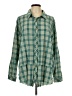 Easel 100% Cotton Plaid Green Long Sleeve Button-Down Shirt Size L - photo 1