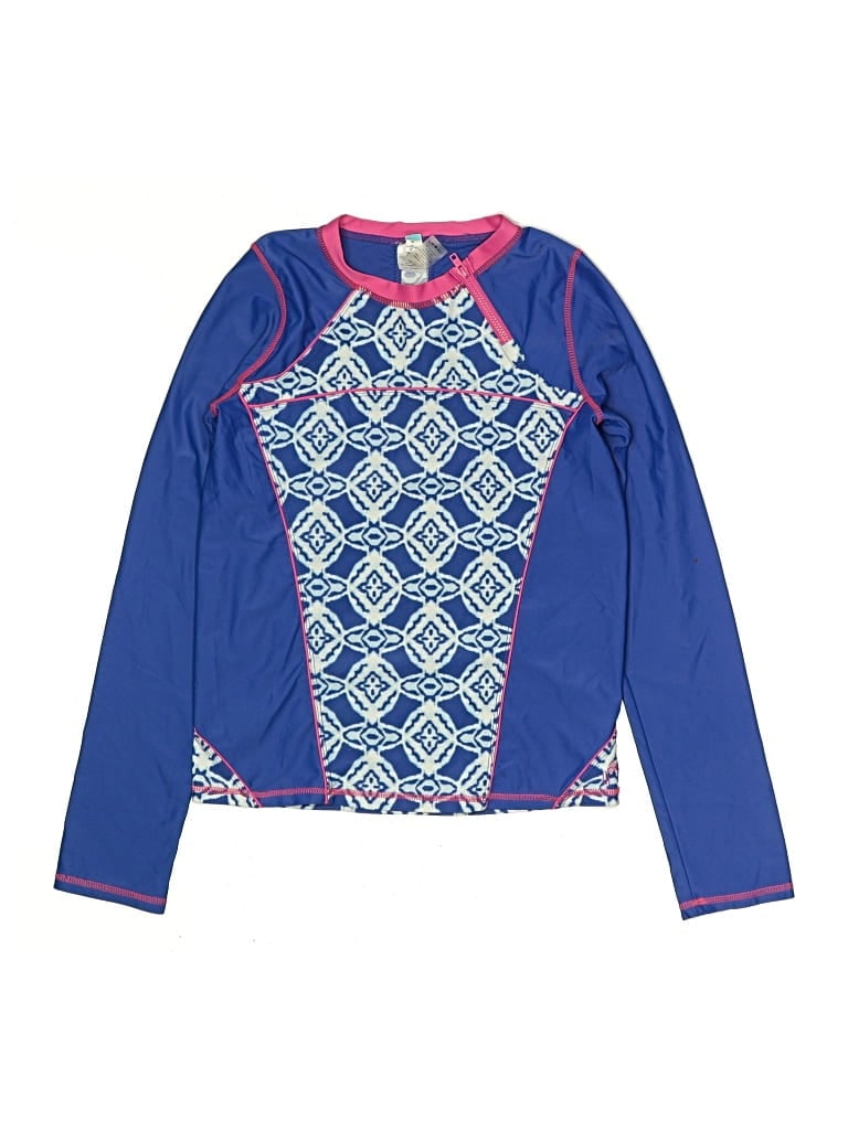 Pre-owned Cabana Life Kids' Rash Guard In Blue