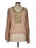 Unbranded 100% Viscose Tan 3/4 Sleeve Blouse Size L - photo 1